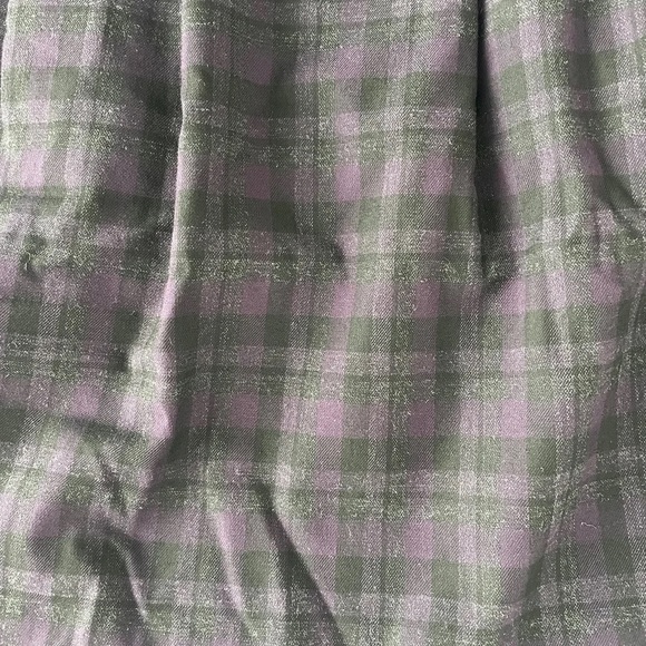 Halogen 2 XS Plaid Purple Pencil Skirt Stretchy Pleated  Academia Zipper Closure - Picture 2 of 4
